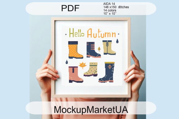 Autumn Boots Cross Stitch for Handmade Projects