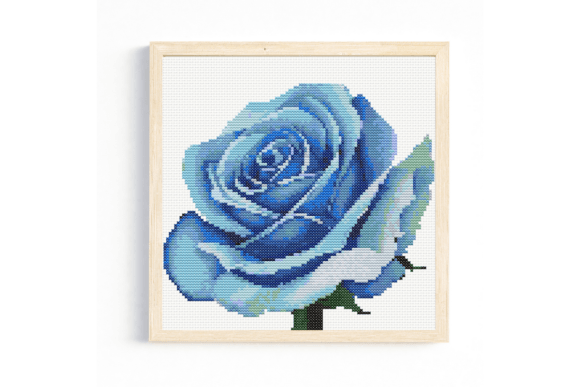 Blue Rose 1 Cross Stitch for Apparel