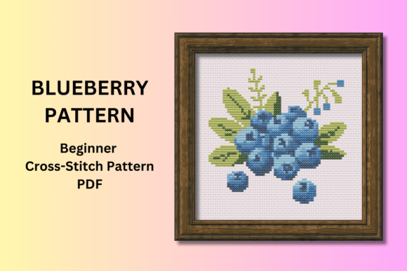 Blueberry Cross Stitch for Boutique Apparel