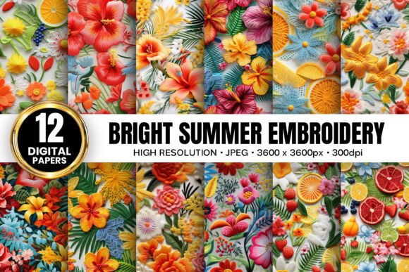 Bright Summer Floral Embroidery for Holiday Cheer