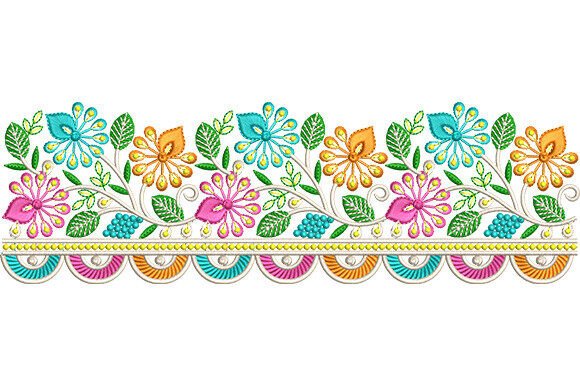Charming Floral Border for Seasonal Embroidery