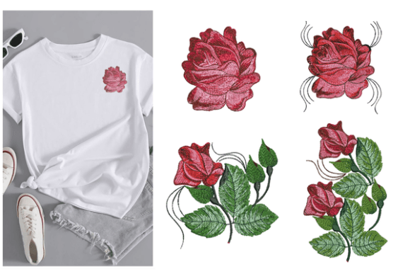 Discover the Charm of Rose Flower Embroidery Design