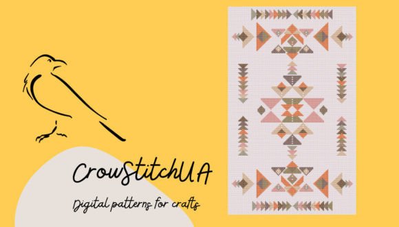 Ethnic Nomad Graphic: A Charming Cross Stitch Design