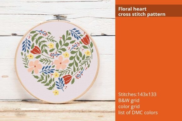 Floral Heart Cross Stitch: A Perfect Seasonal Gift