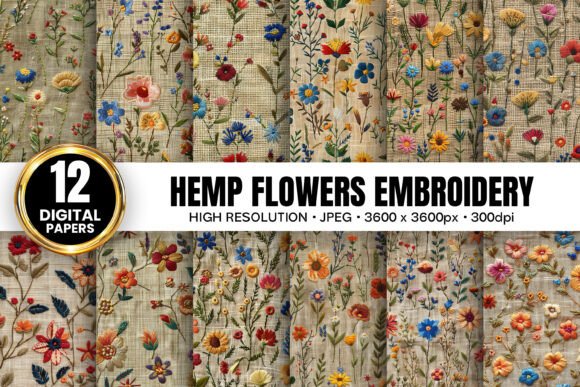 Hemp Floral Embroidery for Charming Gifts