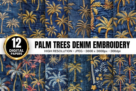 Palm Trees Denim Embroidery: A Tropical Touch