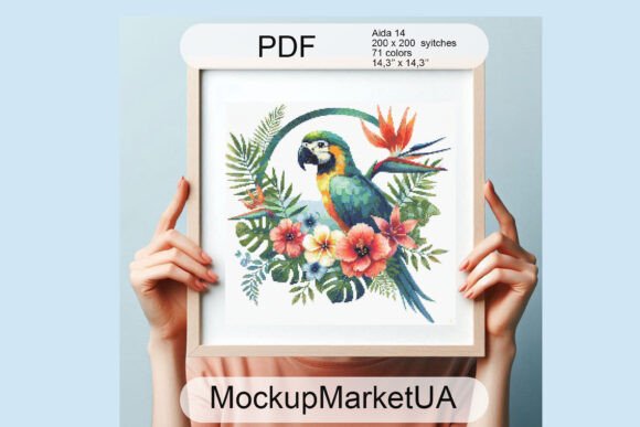Perrot Bird Cross Stitch for Boutique Sweatshirts