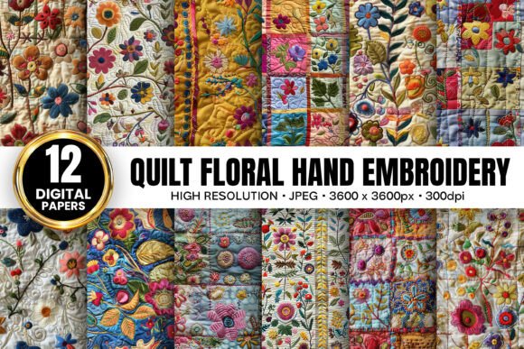 Quilt Floral Hand Embroidery for Seasonal Charm