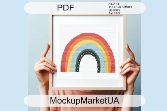 Rainbow Cross Stitch Patterns PDF for Kids
