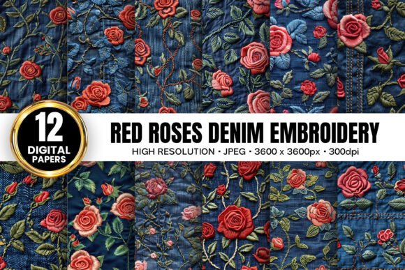 Red Roses Embroidery for Stylish Projects