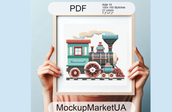 Traine Cross Stitch Patterns PDF for Kids