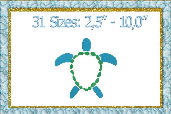 Turtle Monogram Frame: A Premium Embroidery Design