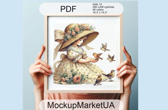 Vintage Girl Cross Stitch for Cozy Apparel